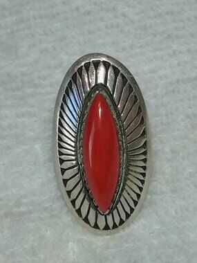 KEE NEZ Sterling Silver & Coral Ring